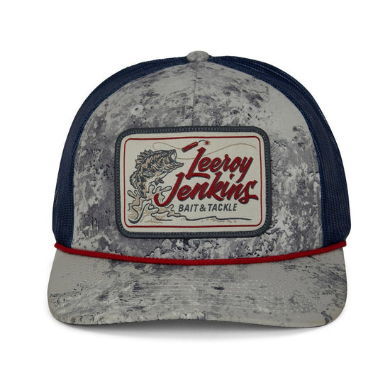 LeRoy Jenkins Bass Fishing Hat Meshback 6 - Panel Rope Cap - Hazy Fly Fishing