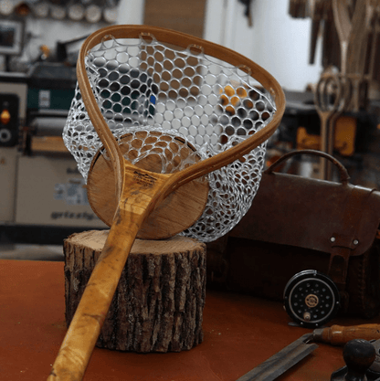 Little Dipper 12"x8" - Burl Fly Fishing Traditional Landing Net - Handcrafted & Made in USA - Hazy Fly Fishing
