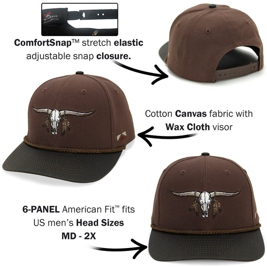 Longhorn 6-Panel Hat with Wax Cloth Visor - Hazy Fly Fishing