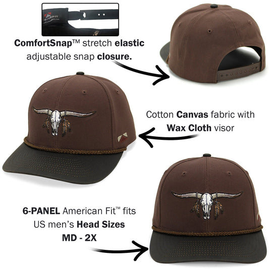 Longhorn 6-Panel Hat with Wax Cloth Visor - Hazy Fly Fishing