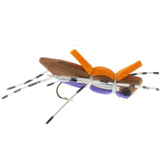 Moorish Hopper Purple Foam Body Grasshopper Fly - 6 Flies Hook Size 10 - Hazy Fly Fishing