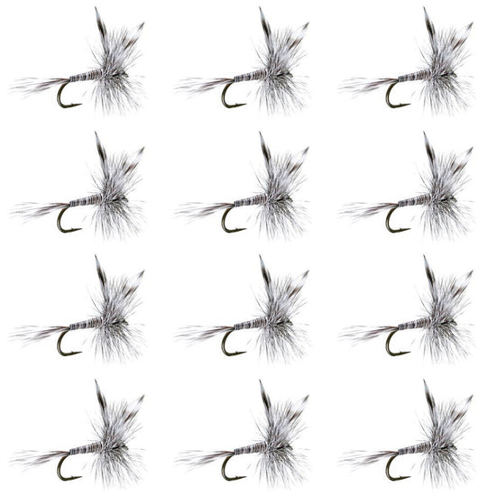 Mosquito Classic Trout Dry Fly Fishing Flies - 1 Dozen Size 12 - Hazy Fly Fishing