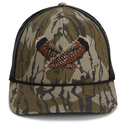 Mossy Oak Bottomland Turkey Feather Meshback Cap - Hazy Fly Fishing