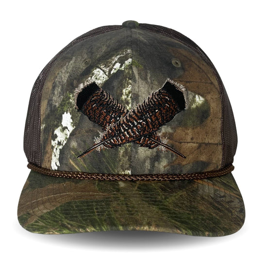 Mossy Oak Bottomland Turkey Feather Meshback Cap - Hazy Fly Fishing