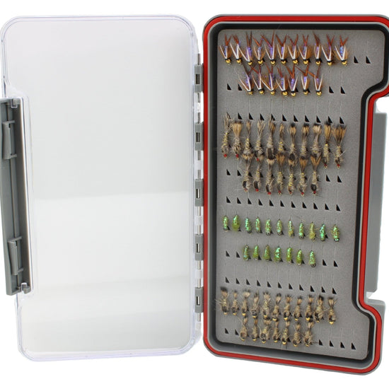 Nymph Fly Assortment, 72 Flies | Low Profile Fly Box | Wild Water Fly Fishing - Hazy Fly Fishing