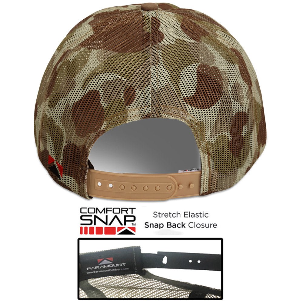 Old School Desert Camo All Mesh Leather Patch American Flag Hat - Hazy Fly Fishing