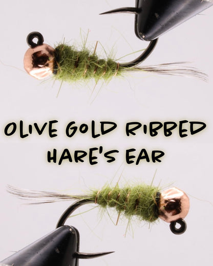 Olive Gold Ribbed Hare's Ear - Hazy Fly Fishing