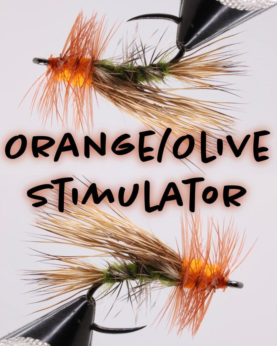 Olive/Orange Stimulator - Hazy Fly Fishing