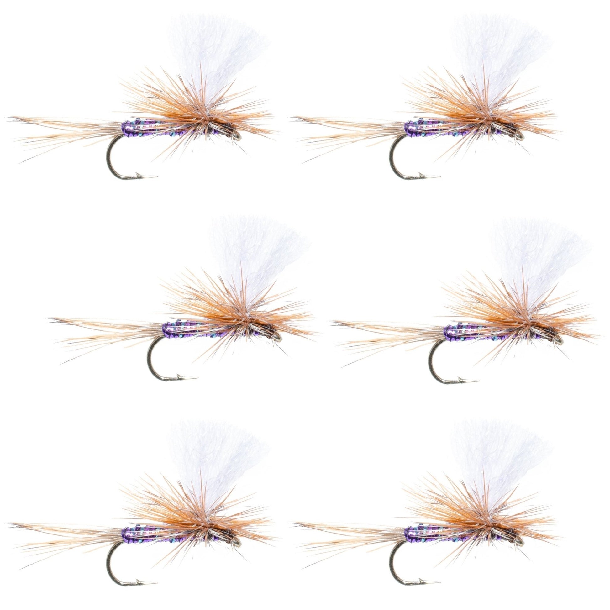 Parachute Super Flash Purple Haze Dry Fly - 6 Flies Size 14 - Hazy Fly Fishing