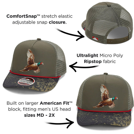 Pheasant Upland 5-Panel Trucker Rope Cap - Hazy Fly Fishing