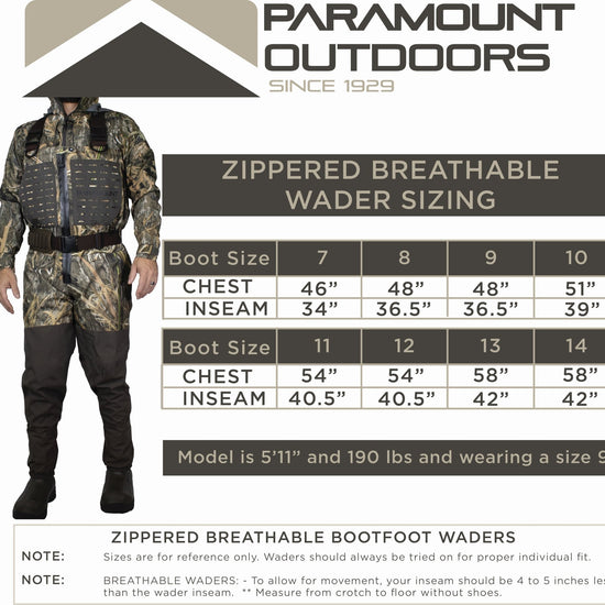PINNACLE Zippered Breathable Camo Wader 1200g - Hazy Fly Fishing