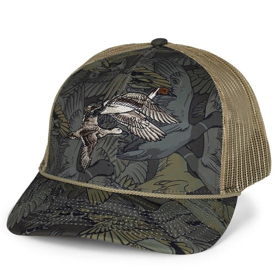 Pintail Pair Duck Hat Waterfowl Print 6 - Panel Rope Cap - Hazy Fly Fishing