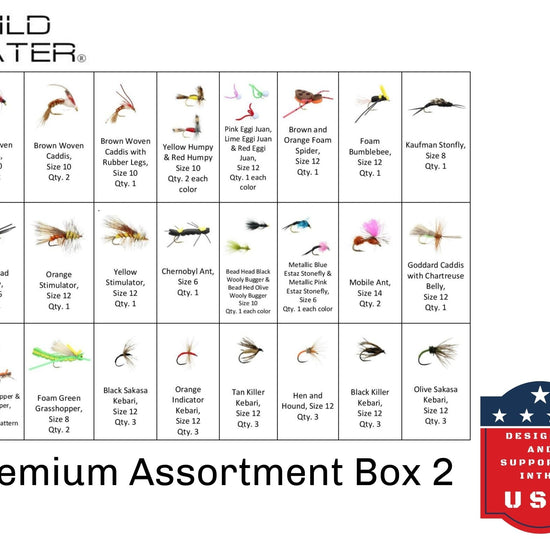 Premium Fly Assortment, 123 Flies | 2 Clear Fly Boxes | Wild Water Fly Fishing - Hazy Fly Fishing