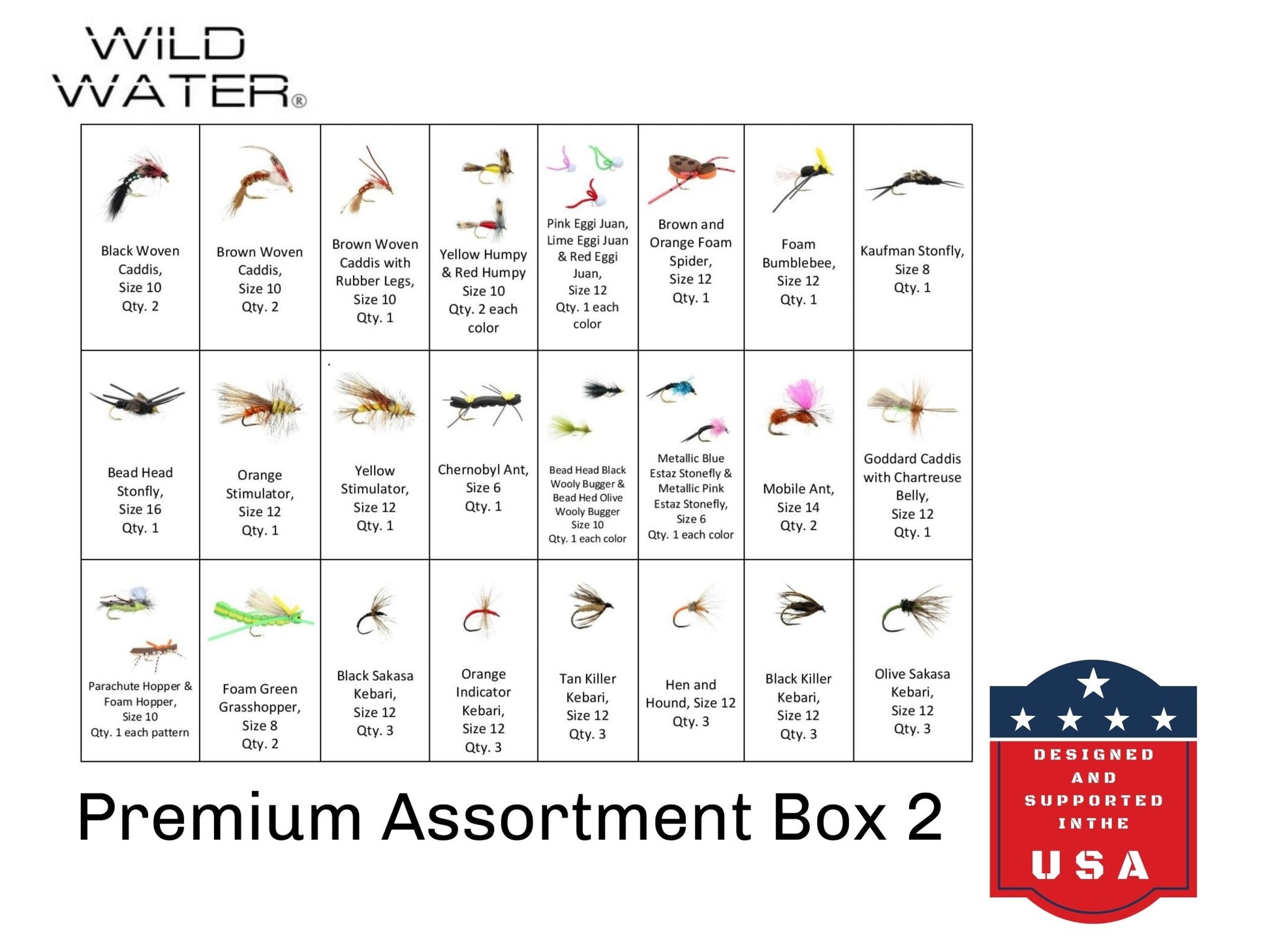 Premium Fly Assortment, 123 Flies | 2 Clear Fly Boxes | Wild Water Fly Fishing - Hazy Fly Fishing