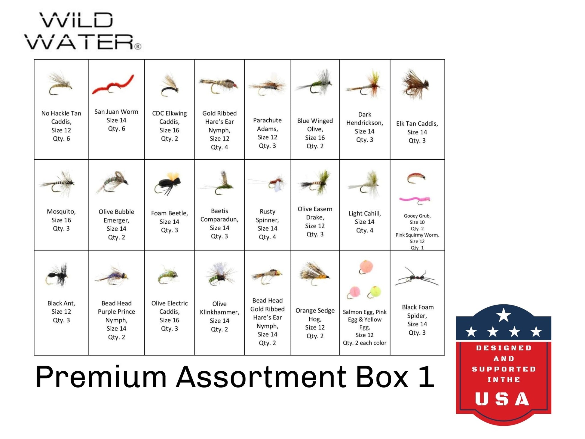 Premium Fly Assortment, 123 Flies | 2 Clear Fly Boxes | Wild Water Fly Fishing - Hazy Fly Fishing