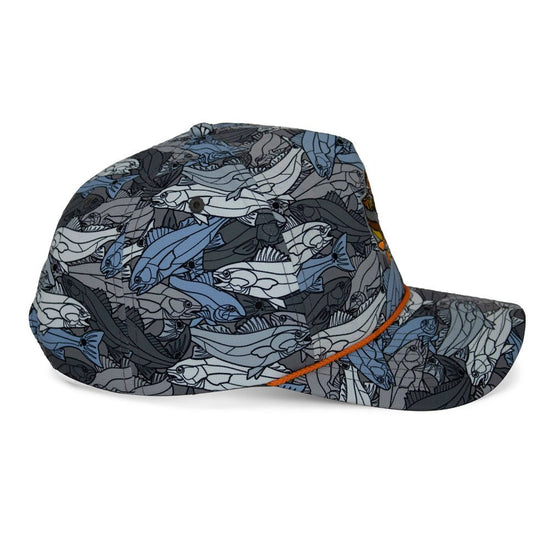 Redfish Stained Glass 5 - Panel Trucker Rope Cap - Hazy Fly Fishing