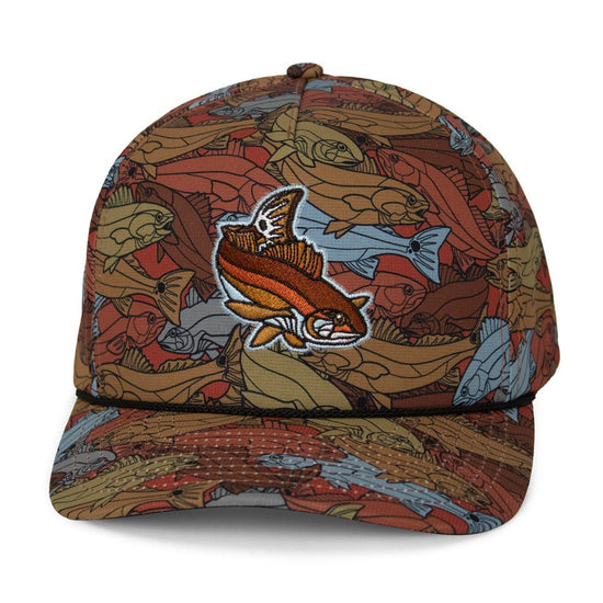 Redfish Stained Glass 5 - Panel Trucker Rope Cap - Hazy Fly Fishing