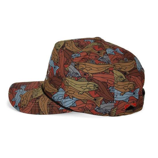 Redfish Stained Glass 5 - Panel Trucker Rope Cap - Hazy Fly Fishing