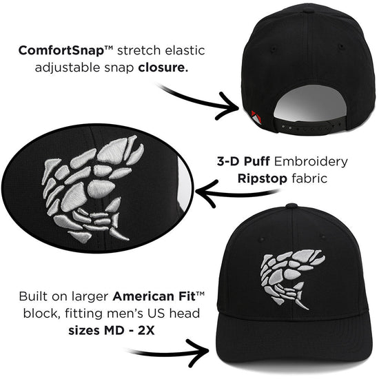 Rock Fish 3 - D Puff Embroidery Performance RipStop Fishing Hat - Hazy Fly Fishing