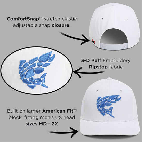 Rock Fish 3 - D Puff Embroidery Performance RipStop Fishing Hat - Hazy Fly Fishing