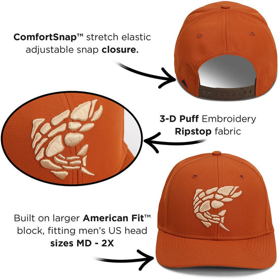 Rock Fish 3 - D Puff Embroidery Performance RipStop Fishing Hat - Hazy Fly Fishing