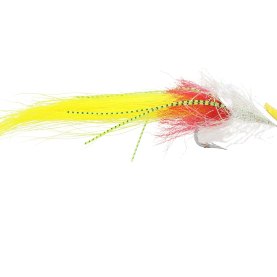 Saltwater EP Foam Fly, size 2/0 | White and Yellow | Qty. 2 | Wild Water Fly Fishing - Hazy Fly Fishing