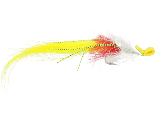 Saltwater EP Foam Fly, size 2/0 | White and Yellow | Qty. 2 | Wild Water Fly Fishing - Hazy Fly Fishing