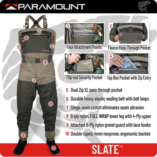 SLATE Breathable Stockingfoot Chest Wader - Hazy Fly Fishing