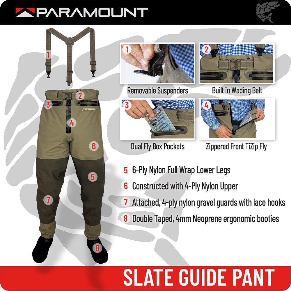 SLATE Zippered Waist High Guide Pant - Hazy Fly Fishing