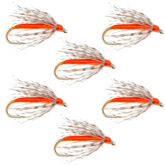 Soft Hackle Partridge and Orange Fly Fishing Wet Flies - 6 Flies Hook Size 16 - Hazy Fly Fishing