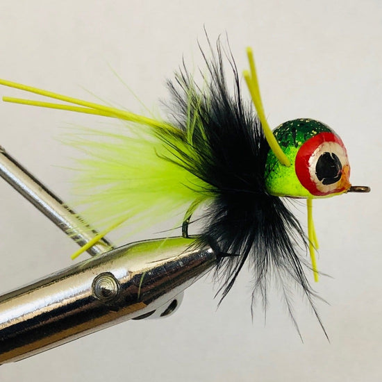 Spherical Head Popper, Size 4 | Frog Pattern | Qty. 4 | Wild Water Fly Fishing - Hazy Fly Fishing