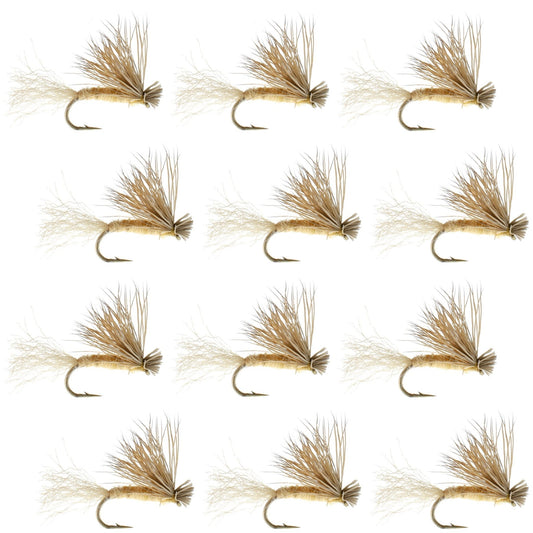 Tan X Caddis Emerging Caddis Adult Trout Dry Fly - 1 Dozen Flies Hook Size 14 - Hazy Fly Fishing
