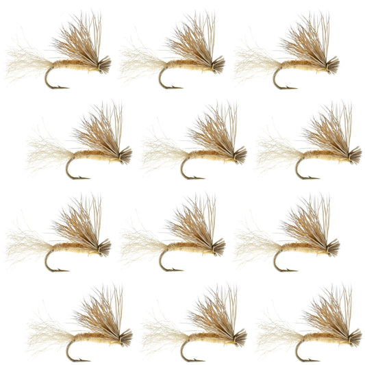 Tan X Caddis Emerging Caddis Adult Trout Dry Fly - 1 Dozen Flies Hook Size 18 - Hazy Fly Fishing