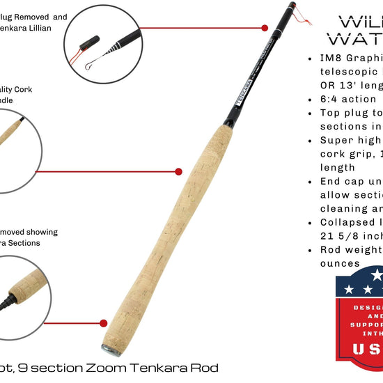 Tenkara Zoom Fly Fishing Kit, 12 - 13ft Rod | Wild Water Fly Fishing - Hazy Fly Fishing