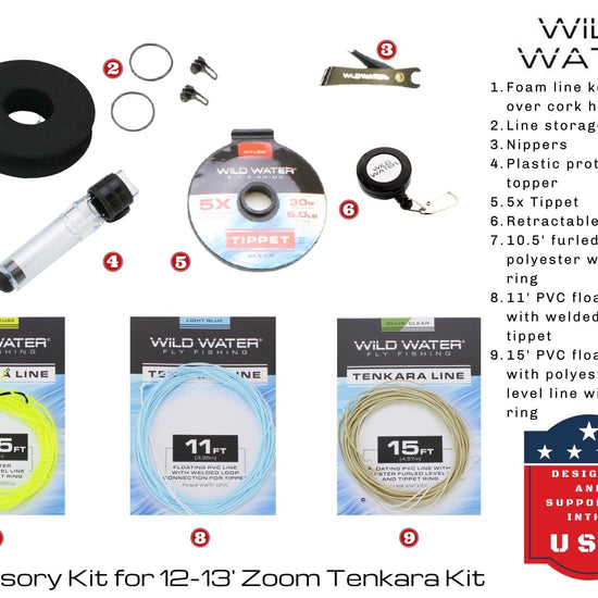 Tenkara Zoom Fly Fishing Kit, 12 - 13ft Rod | Wild Water Fly Fishing - Hazy Fly Fishing