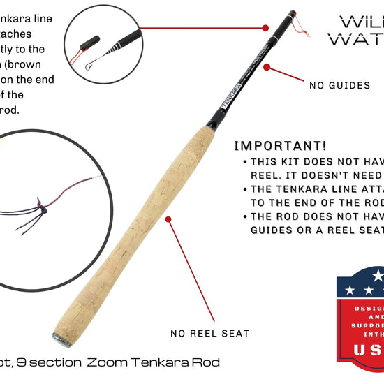 Tenkara Zoom Fly Fishing Kit, 12 - 13ft Rod | Wild Water Fly Fishing - Hazy Fly Fishing