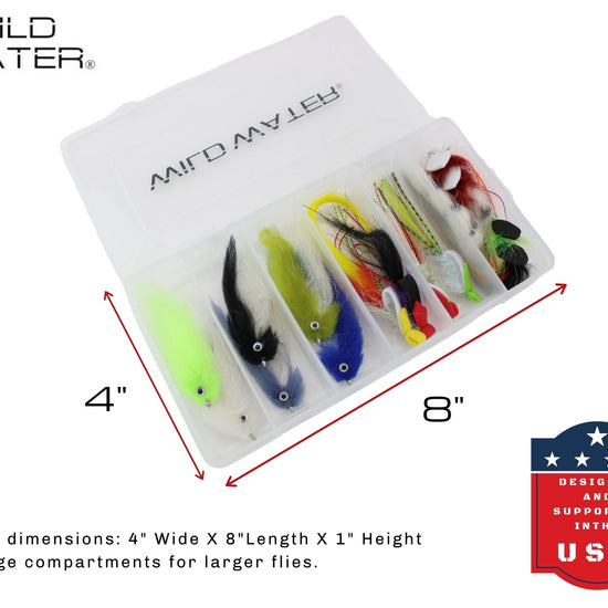 Top Water Baitfish Fly Assortment, 12 Saltwater Flies | Fly Box | Wild Water Fly Fishing - Hazy Fly Fishing