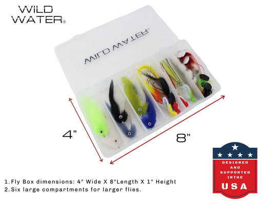Top Water Baitfish Fly Assortment, 12 Saltwater Flies | Fly Box | Wild Water Fly Fishing - Hazy Fly Fishing
