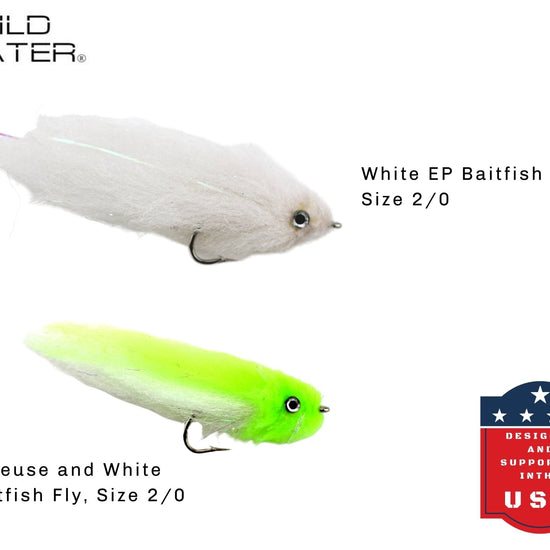 Top Water Baitfish Fly Assortment, 12 Saltwater Flies | Fly Box | Wild Water Fly Fishing - Hazy Fly Fishing