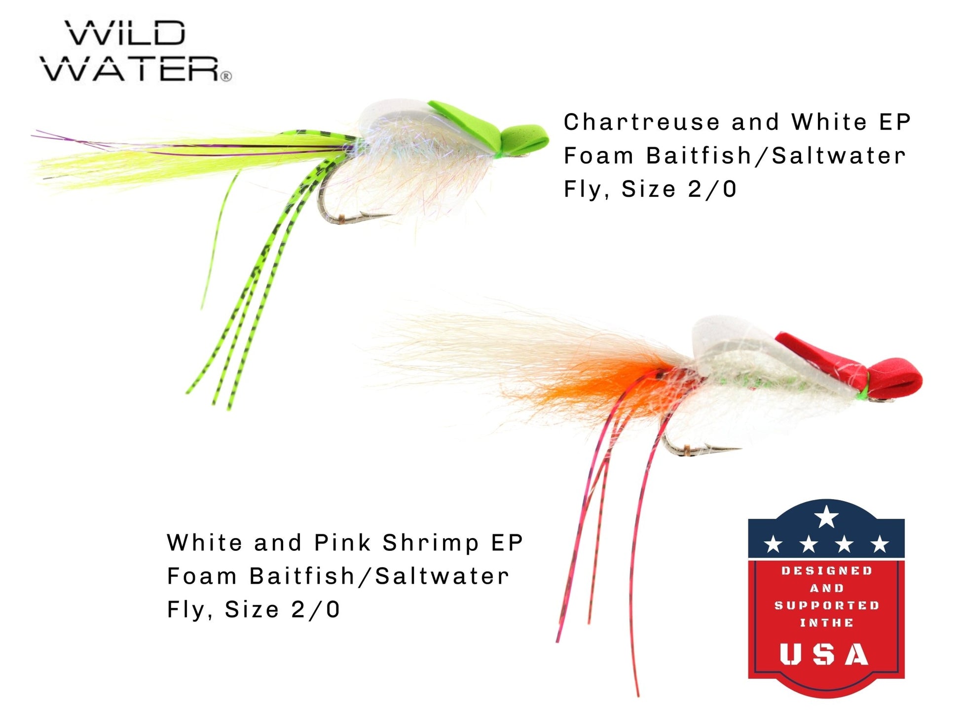 Top Water Baitfish Fly Assortment, 12 Saltwater Flies | Fly Box | Wild Water Fly Fishing - Hazy Fly Fishing