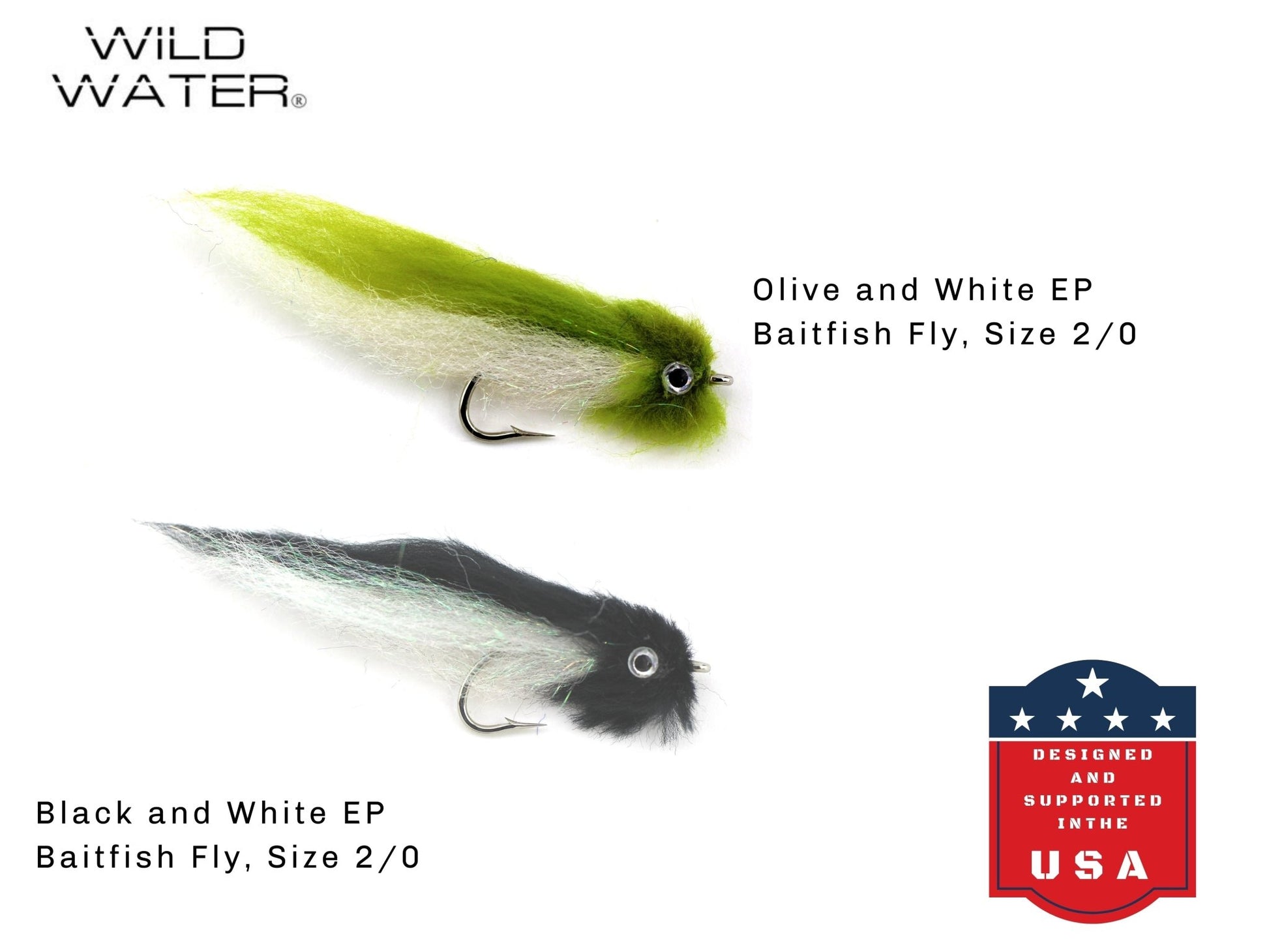 Top Water Baitfish Fly Assortment, 12 Saltwater Flies | Fly Box | Wild Water Fly Fishing - Hazy Fly Fishing