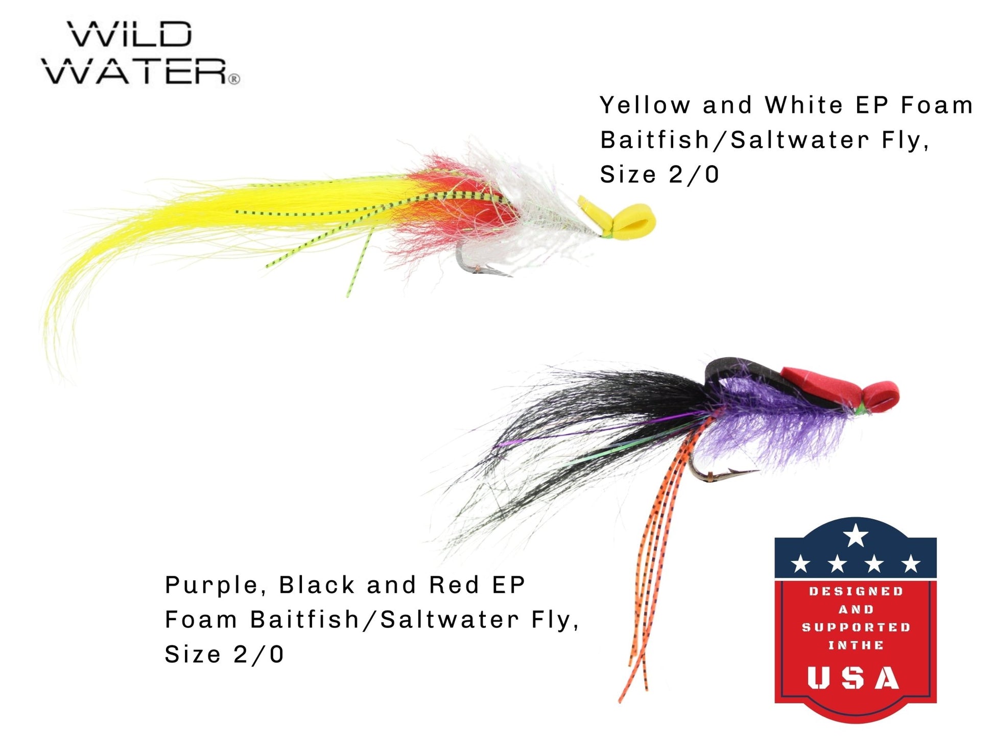 Top Water Baitfish Fly Assortment, 12 Saltwater Flies | Fly Box | Wild Water Fly Fishing - Hazy Fly Fishing