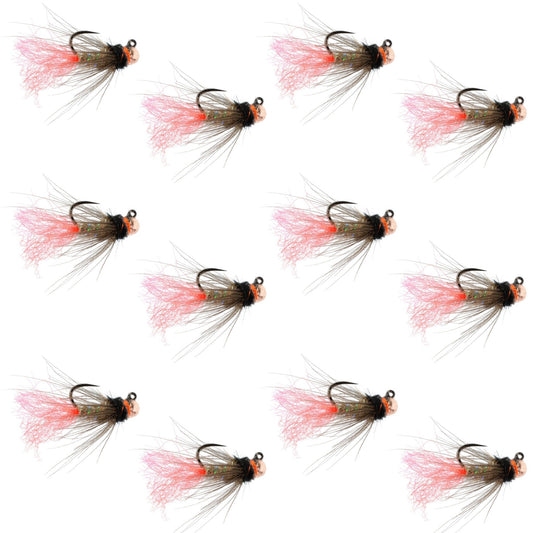 Tungsten Bead Jig Tasmanian Devil Tactical Czech Nymph Euro Nymphing Fly - 1 Dozen Flies Size 14 - Hazy Fly Fishing