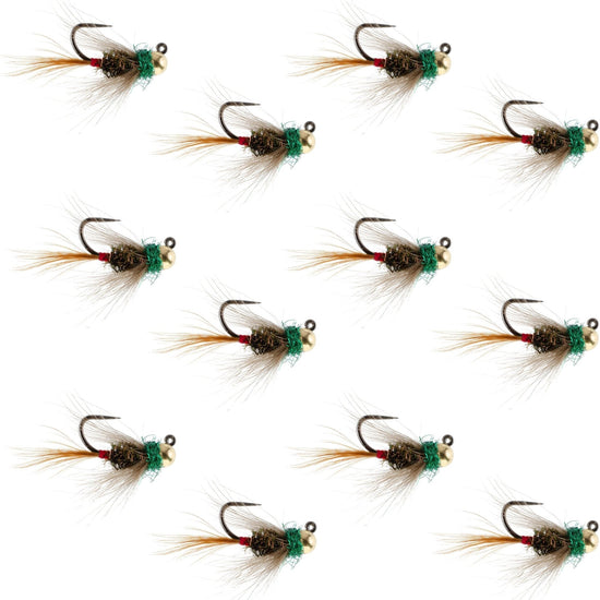 Tungsten Bead Tactical CDC Frenchie Czech Nymph Euro Nymphing Fly - 1 Dozen Flies Size 16 - Hazy Fly Fishing