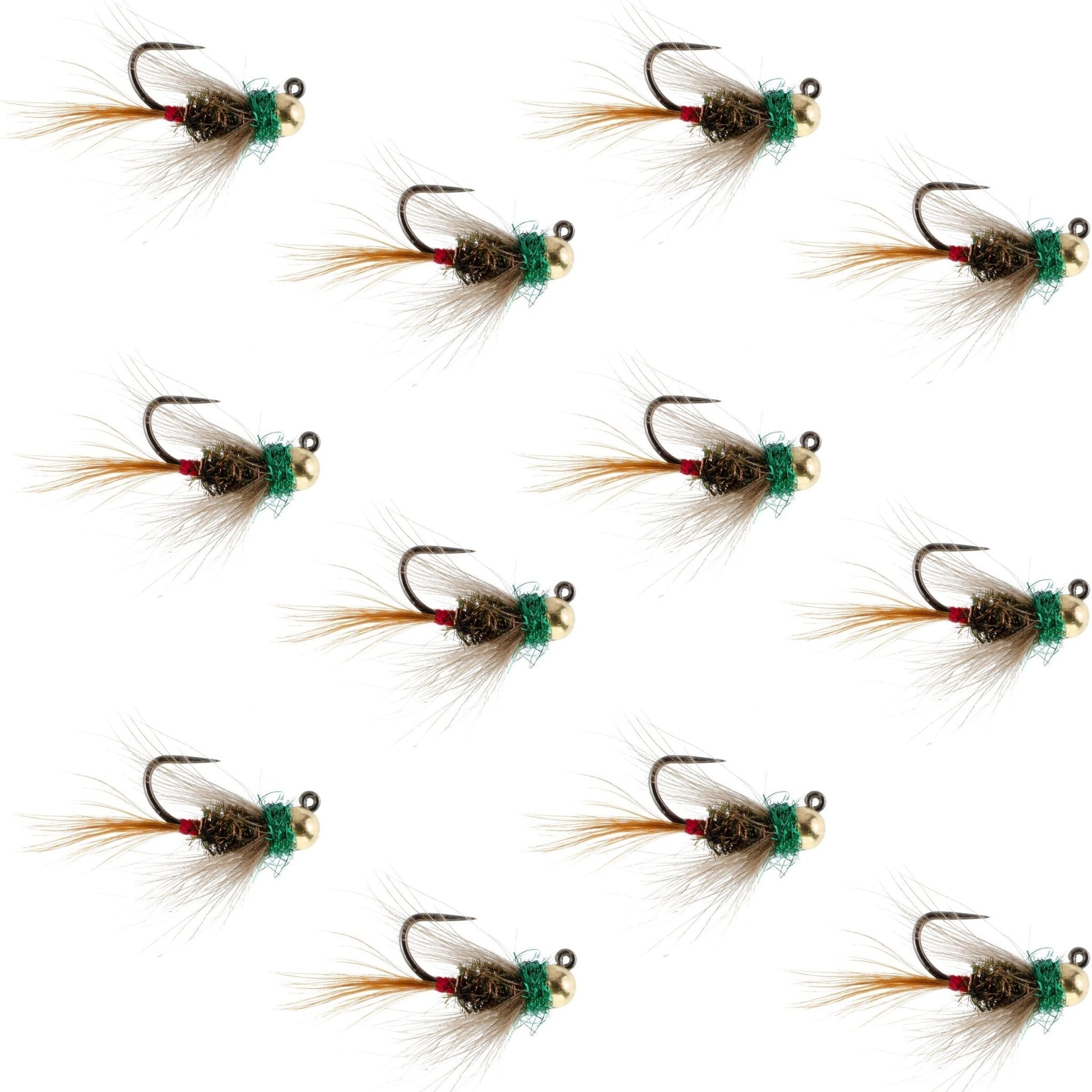 Tungsten Bead Tactical CDC Frenchie Czech Nymph Euro Nymphing Fly - 1 Dozen Flies Size 16 - Hazy Fly Fishing