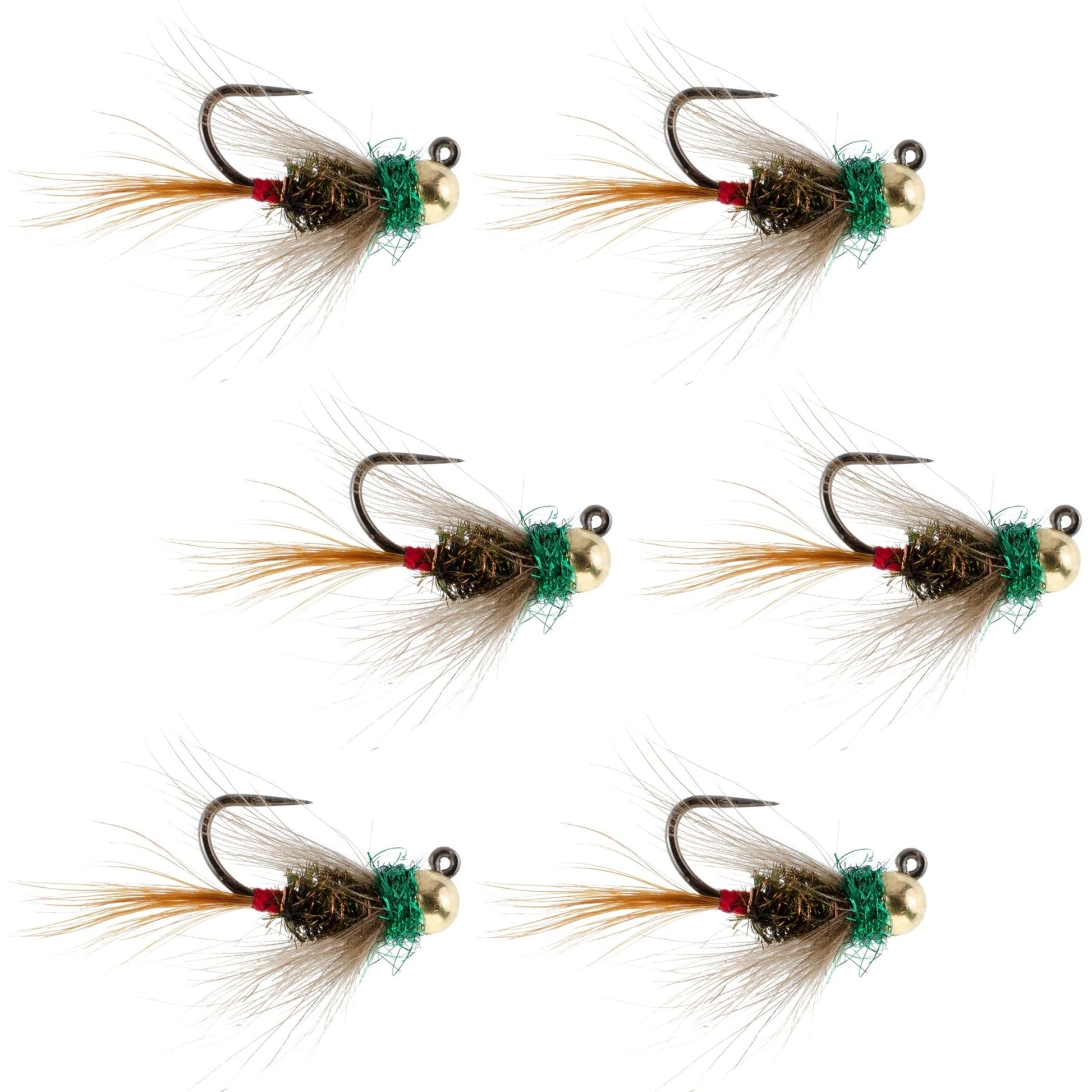 Tungsten Bead Tactical CDC Frenchie Czech Nymph Euro Nymphing Fly - 6 Flies Size 14 - Hazy Fly Fishing