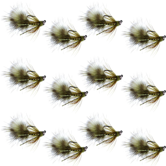Tungsten Bead Tactical Mini Bugger Czech Nymph Euro Nymphing Fly - 1 Dozen Flies Size 12 - Hazy Fly Fishing