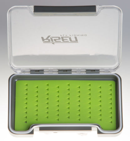 Waterproof fly boxes with green silicone insert - Hazy Fly Fishing