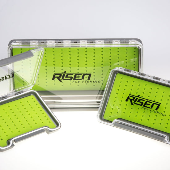 Waterproof fly boxes with green silicone insert - Hazy Fly Fishing