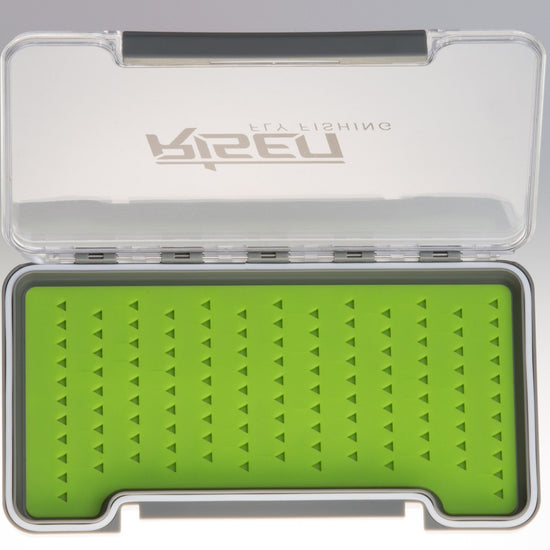 Waterproof fly boxes with green silicone insert - Hazy Fly Fishing